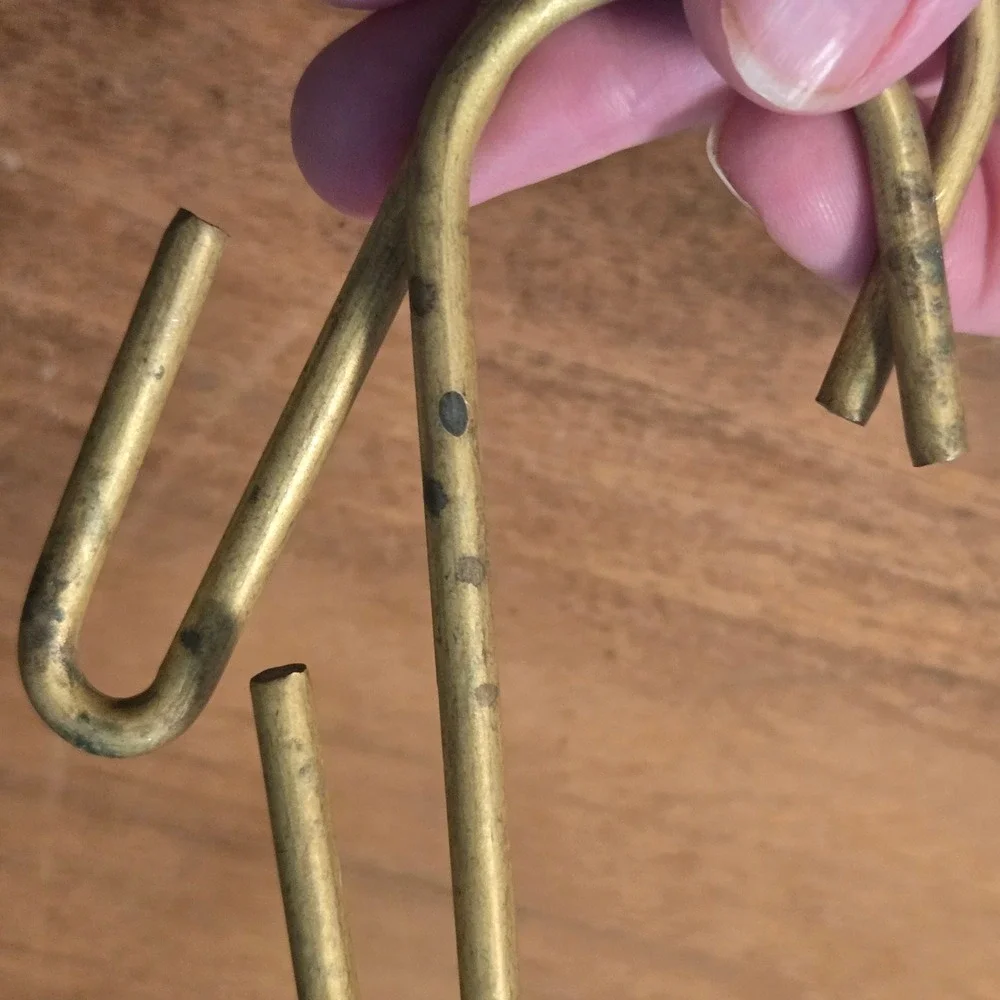 Set of 8 Solid Brass S-Hooks Heavy Duty Metal Pot Pan Hangers Industrial Gold 4